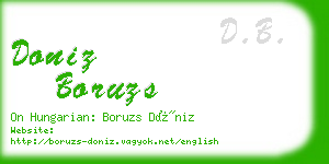 doniz boruzs business card